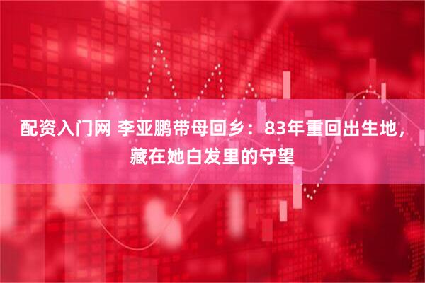 配资入门网 李亚鹏带母回乡：83年重回出生地，藏在她白发里的守望